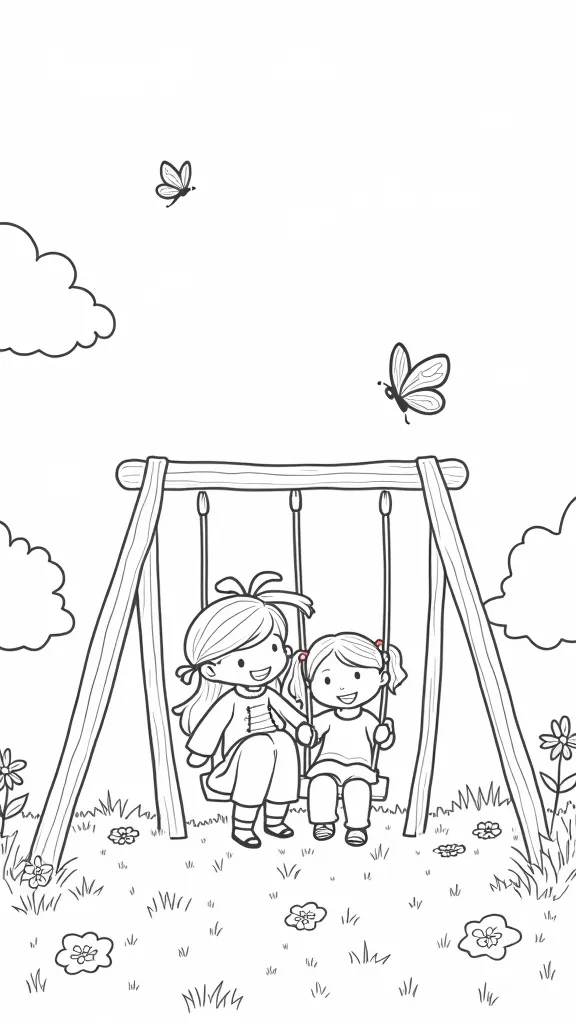 big sister coloring page